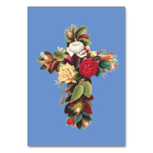 Tarjeta De Mesa Cruz de Rosas La Cruz Rosada Rosacruz Símbolo
