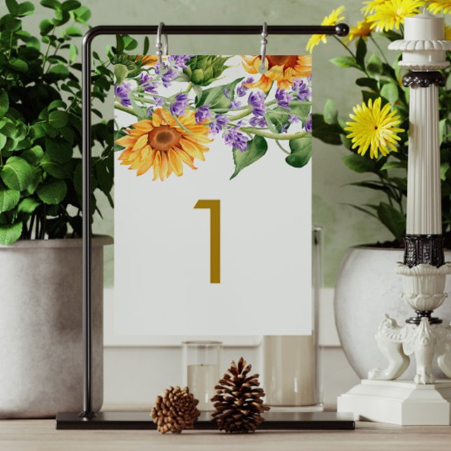 Tarjeta De Mesa Cuadro 1 Número de tabla Boda de los girasoles y l (Subido por el creador)