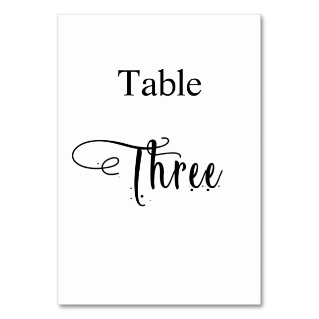 Tarjeta De Mesa Cuadro 3 de caligrafía blanca negra 3 (Anverso)