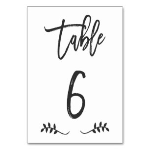 Tarjeta De Mesa Cuadro 6   Simple escritura a mano negra Brushl La