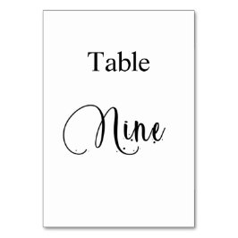 Tarjeta De Mesa Cuadro 9 de caligrafía en blanco negro