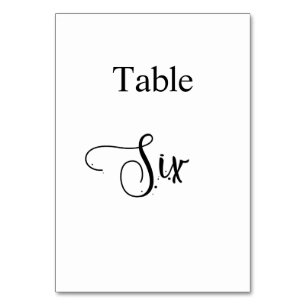 Tarjeta De Mesa Cuadro de caligrafía negra blanca 6