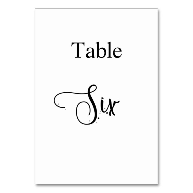 Tarjeta De Mesa Cuadro de caligrafía negra blanca 6 (Anverso)