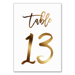 Tarjeta De Mesa Cuadro elegante 13 del número el   de la tabla del