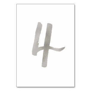 Tarjeta De Mesa Cuadro elegante 4 del número el   de la tabla del