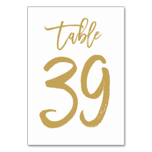Tarjeta De Mesa Cuadro indicado con letras 39 del oro el   del