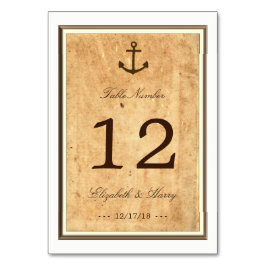 Tarjeta De Mesa Cuadro No. De Papel Vintage enmarcado de Ancla Náu