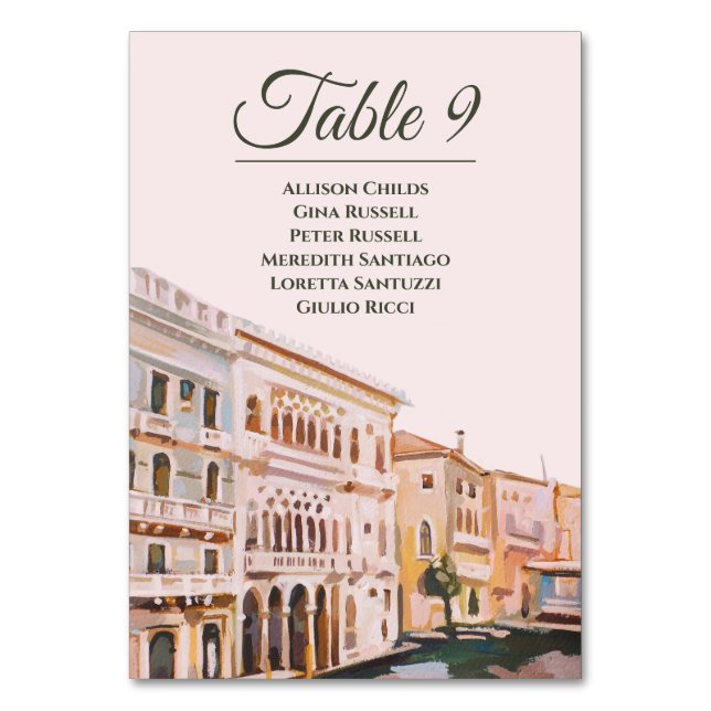 Tarjeta De Mesa Cuadros de Venecia, Italia (Anverso)
