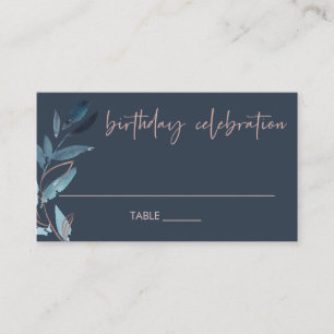 TARJETA DE MESA CUALQUIER EDAD NAVY PINK BLUE FOLIAGE WREATDAY CUM