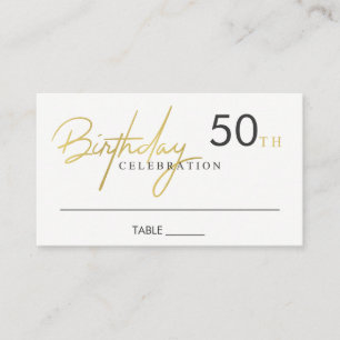 TARJETA DE MESA CUALQUIER EDAD TIPOGRAFÍA DE ORO SIMPLE ELEGANTE C
