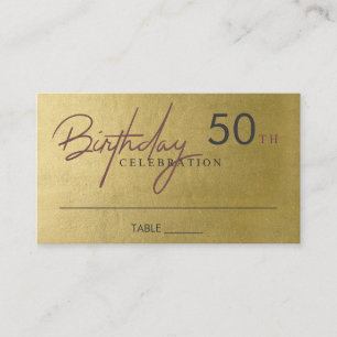 TARJETA DE MESA CUALQUIER EDAD TIPOGRAFÍA DE ORO SIMPLE ELEGANTE C