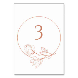 Tarjeta De Mesa CUALQUIER NÚMERO Boda Floral de Terracota Número d