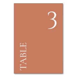 Tarjeta De Mesa CUALQUIER NÚMERO Mínimo Boda de Terracota Número d