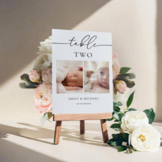 Tarjeta De Mesa Cuando éramos Bodas de edad Número de tabla Rótulo