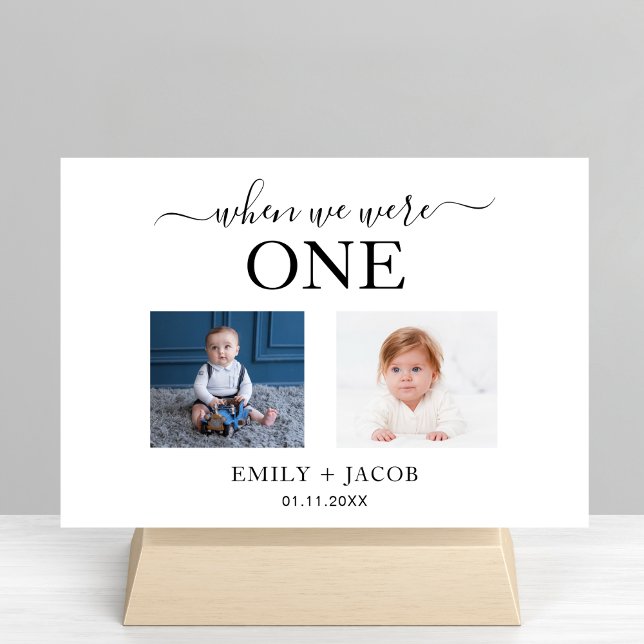 Tarjeta De Mesa Cuando éramos fiesta de matrimonio Minimalista con (Subido por el creador)