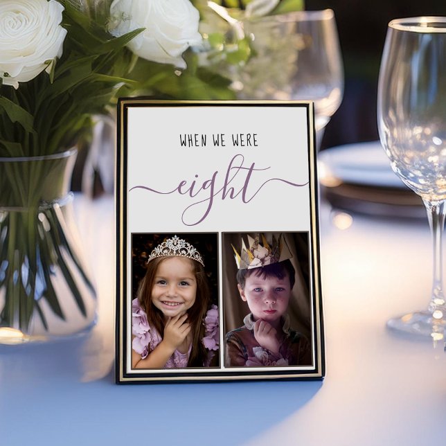 Tarjeta De Mesa Cuando éramos ocho Bodas de fotos de niños con gui (Subido por el creador)