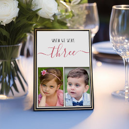 Tarjeta De Mesa Cuando éramos tres Bodas de guiones de fotos de ni