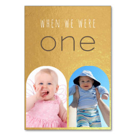 Tarjeta De Mesa Cuando éramos un Boda de Faux Gold Photo Arch