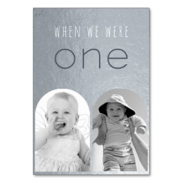 Tarjeta De Mesa Cuando Éramos Uno Fotos en Blanco y Negro Silver A