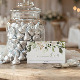 Tarjeta De Mesa Cuantos besos de juego de ducha de novia adivinan 