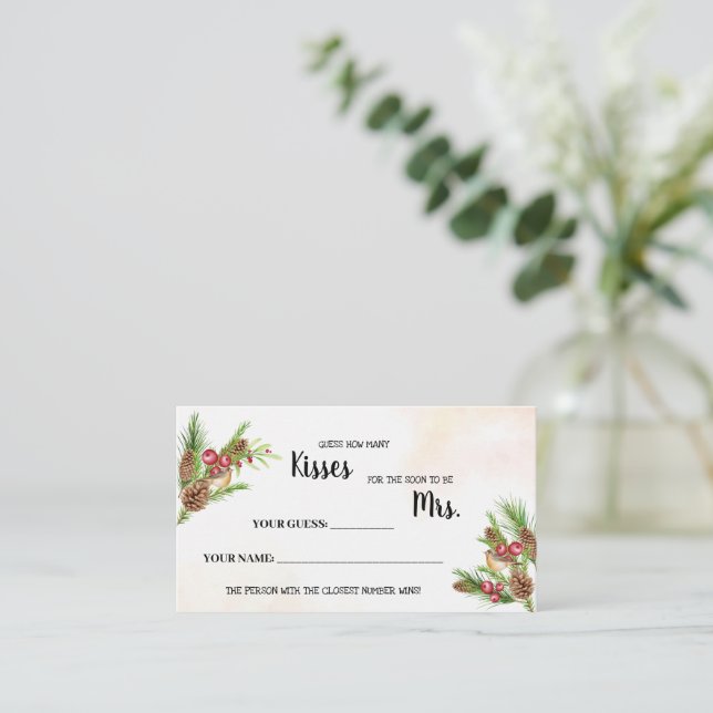 Tarjeta De Mesa ¿Cuántos besos para la señora Navidades duchan el  (Anverso de pie)