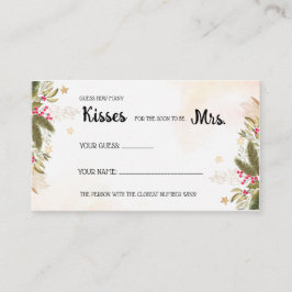 Tarjeta De Mesa ¿Cuántos besos para la señora Navidades duchan un 