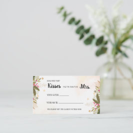 Tarjeta De Mesa ¿Cuántos besos para la señora Navidades duchan un