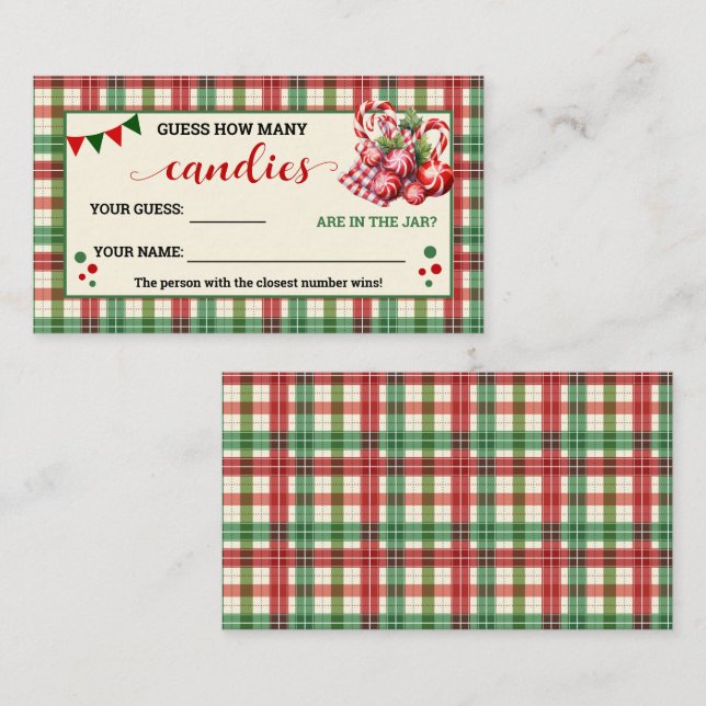 Tarjeta De Mesa ¿Cuántos Navidades de juego de Candies juegan con  (Anverso / Reverso)