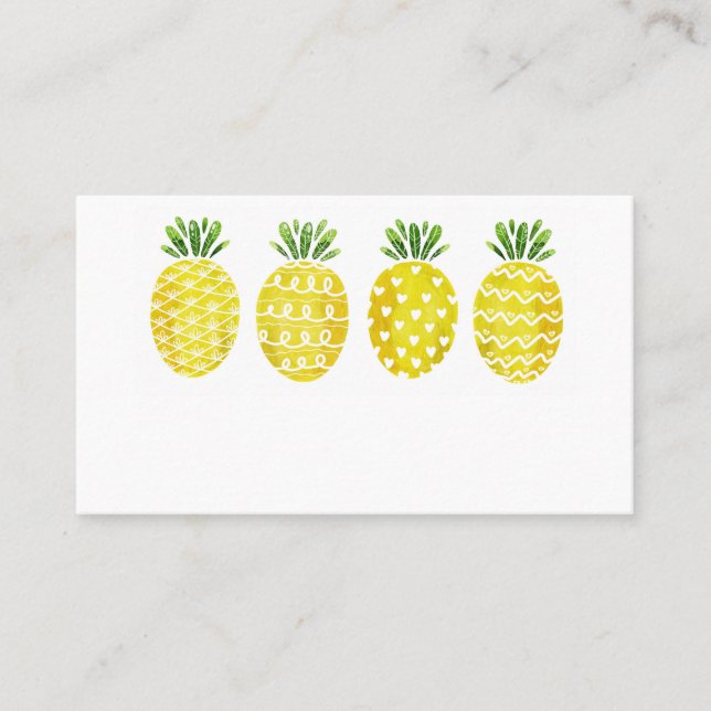 Tarjeta De Mesa Cuidada acuarela Pineapples Combinar patrón verano (Anverso)