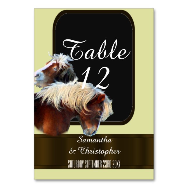Tarjeta De Mesa Cuidados ecuestres de caballo y pony (Anverso)