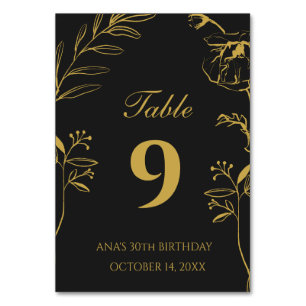 Tarjeta De Mesa Cumpleaños 30 Minimalista Floral