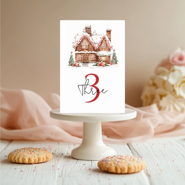 Tarjeta De Mesa Cumpleaños de la Casa de Gingerbread Whimsical (Subido por el creador)