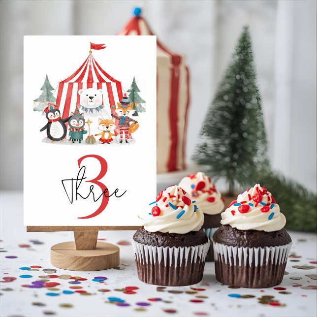 Tarjeta De Mesa Cumpleaños del Circo de Invierno  (Subido por el creador)