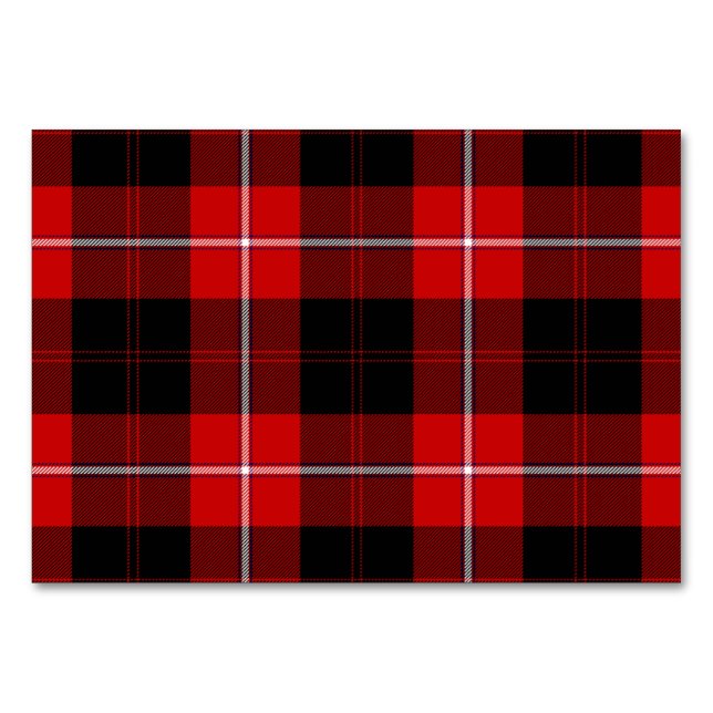 Tarjeta De Mesa Cunningham Tartan Red Black Plaid (Anverso)