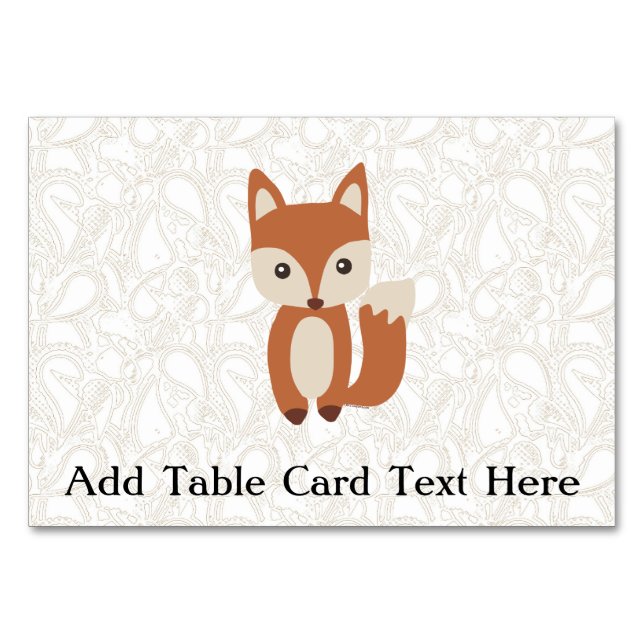 Tarjeta De Mesa Curte Baby Fox (Anverso)
