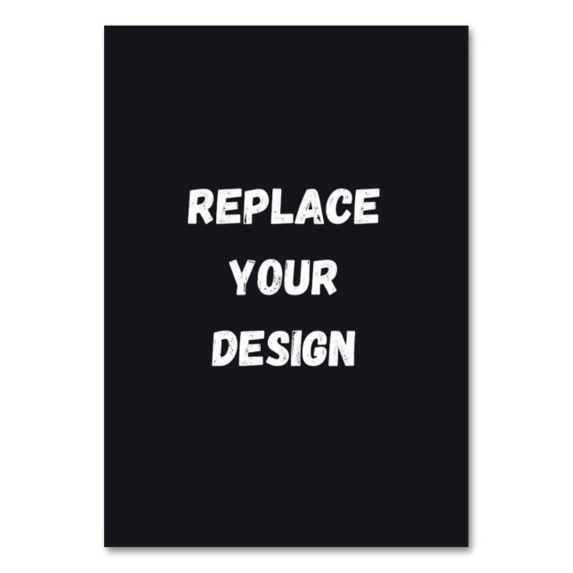 Tarjeta De Mesa Custom black simple Design Add Photo or Text (Anverso)