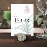 Tarjeta De Mesa Custom Botanical Wedding Table Number<br><div class="desc">Guide your guests in style with this custom botanical wedding table number, featuring soft, hand-painted florals and flowing greenery in a clean, elegant layout. The delicate botanical artwork pairs beautifully with classic typography, creating a refined and cohesive look for your reception tables. Ideal for garden weddings, romantic celebrations, and nature-inspired...</div>