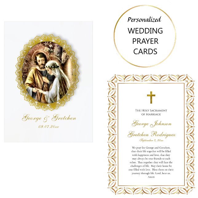 Tarjeta De Mesa Customized Catholic Wedding Prayer Card (Subido por el creador)