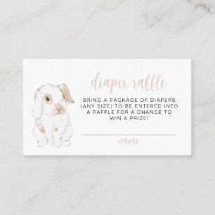 Tarjeta De Mesa Cuta pequeña conejita Baby Shower Diaper Raffle Ca