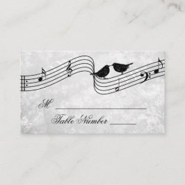 Tarjeta De Mesa Cute Birds Boda de música Sillings Table Place Car