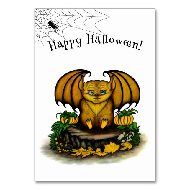 Tarjeta De Mesa Cute Halloween Bat (Anverso)