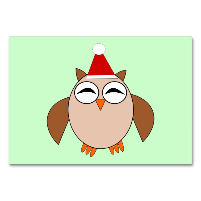 Tarjeta De Mesa Cute Navidades Owl Tablecard (Anverso)