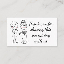 Tarjeta De Mesa Cute Personalizado Bride Groom Gracias Boda