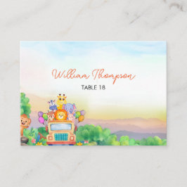 Tarjeta De Mesa Cute Safari Animals Wild One Table Card