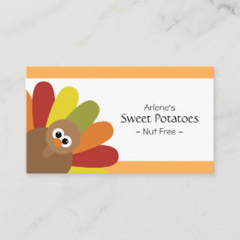 Tarjeta De Mesa Cute Turkey Food Label