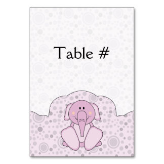 Tarjeta De Mesa Cutelyn Baby Elephant Rosa
