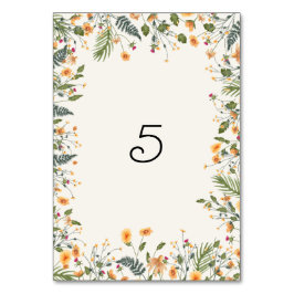 Tarjeta De Mesa Daffodils Botánicos Daisy Peony Flowers Boda