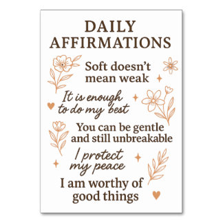 Tarjeta De Mesa Daily Mental Health Reminder | Self Love Healing
