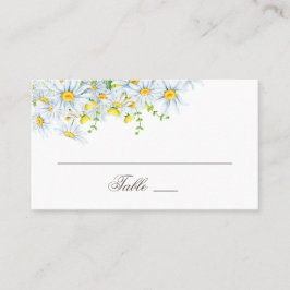 Tarjeta De Mesa Daisy. Flores de campo. Boda floral acuarela
