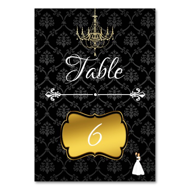 Tarjeta De Mesa Damasco (Anverso)